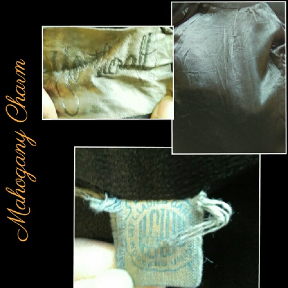 Vintage Black Wool Coat w/Fur Collar - Picture 6 of 15